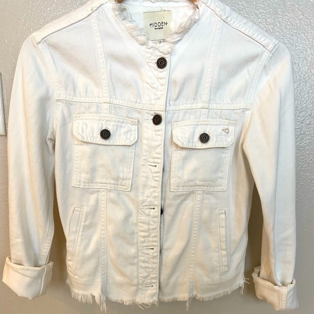 Xs white jean blazer